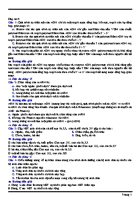Đề thi thử THPT Quốc gia môn Sinh học - Đề số 09 (Có đáp án)